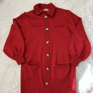 Valentino Wool Oversize Sweater Cardigan - Red - US Size 4